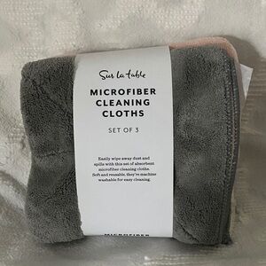 Sur La Table Gray and Pink Microfiber Cloth Set